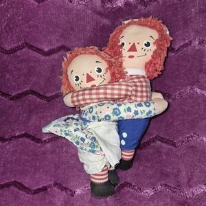 Vintage Knickerbocker Raggedy Ann & Andy Hugging Plush Doll